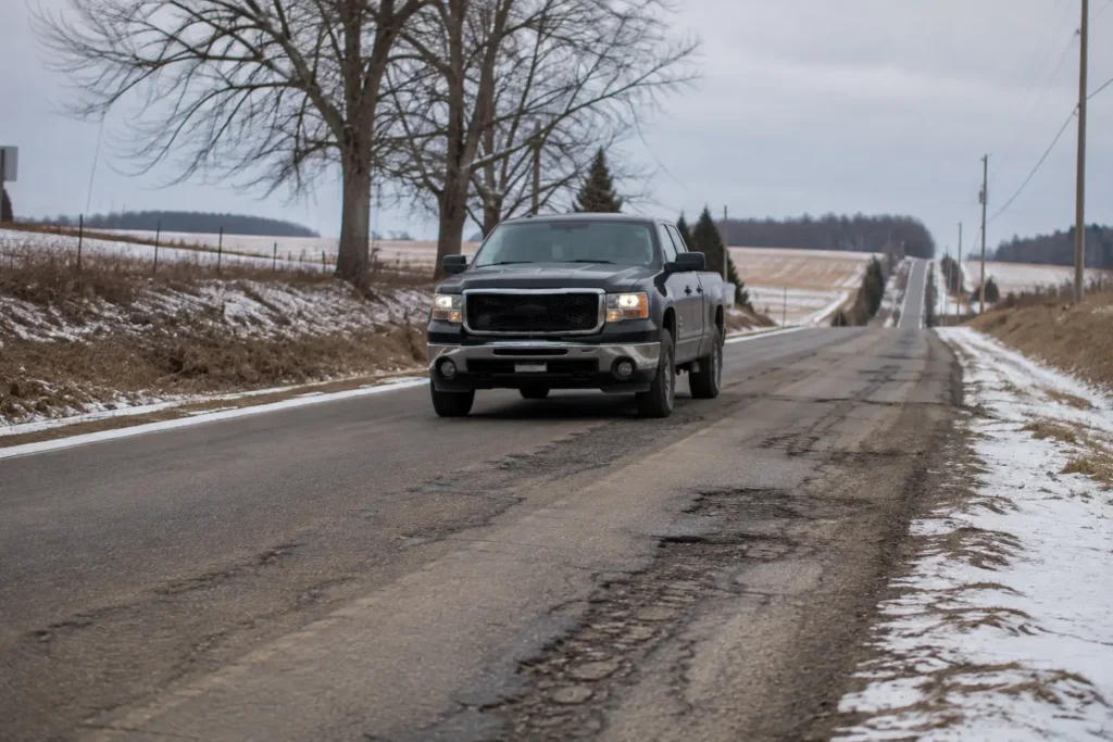 Suspension: Frost heave and potholes on county roads